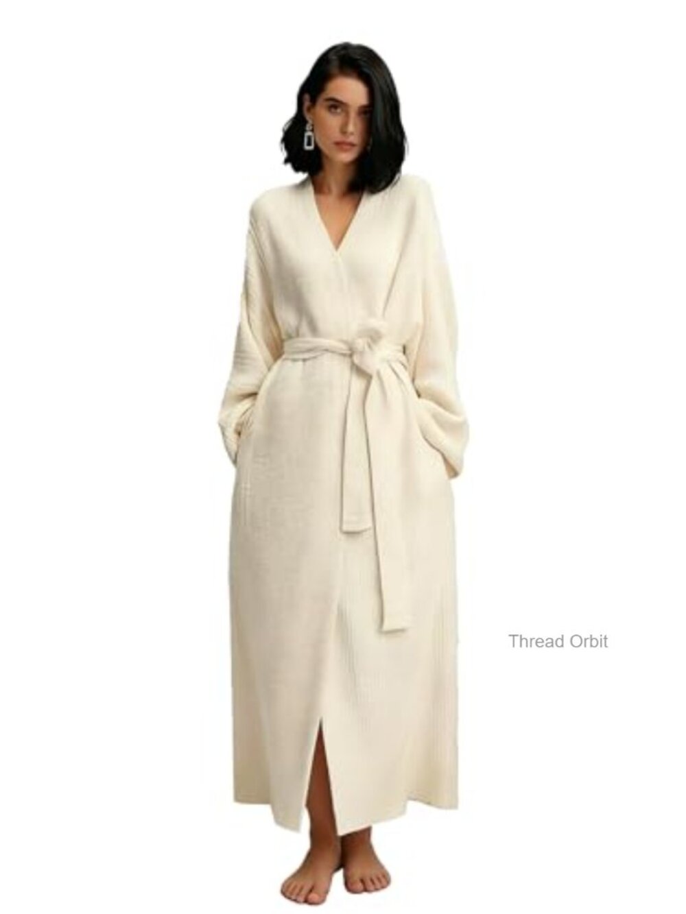 Women's Double-Sided Fleece Robe Long Plush Flannel Pajamas Soft Warm